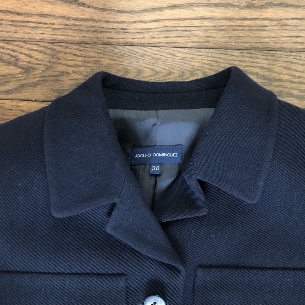 Adolfo Dominguez wool blazer Navy sz 6 - Picture 9 of 13